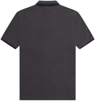 Fred Perry zwart grijs poloshirt met dubbele getipte kraag