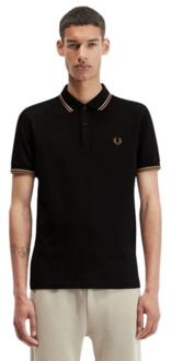 Fred Perry Zwarte Twin Tipped Polo Shirt Fred Perry , Black , Heren - M,S