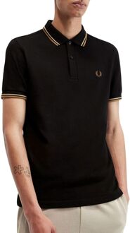 Fred Perry Zwarte Twin Tipped Polo Shirt Fred Perry , Black , Heren - Xl,L,M,S