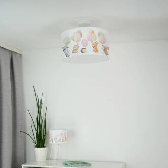 Freddy hanglamp, Ø 35 cm, kleurrijk, dieren, stof, E27