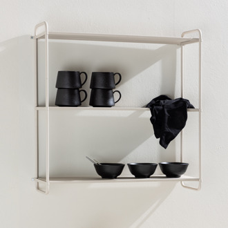 Freddy metalen wandrek beige - 63 x 62 cm