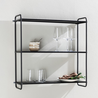 Freddy metalen wandrek zwart - 63 x 62 cm