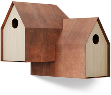 Frederik Roije Frederik Roijé Noaste Noaber – hangend vogelhuis cortenstaal bruin