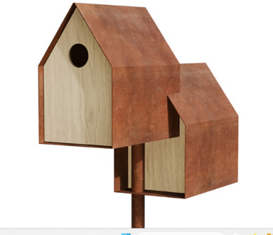 Frederik Roije Frederik Roijé Noaste Noaber – staand cortenstalen vogelhuis bruin