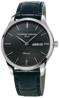 Frederique Constant FC -225Gt5B6 - Classic Quartz Leather+NAVO -band Frederique Constant , Black , Heren - ONE Size