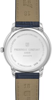 Frederique Constant Frédérique Constant Moneta Moonphase Unisex Horloge Blauw FC-206N3S6 - One Size