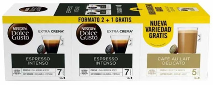 Free 2 1 format, 2 Espresso intense Cafe with milk Delicato free