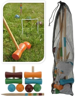 Free and easy Croquetspel Hout 59 Cm 20-delig Blank