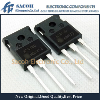 Free Shipping 10Pcs IKW20N60T K20T60 or K20N60 TO-247 20A 600V Power IGBT Transistor