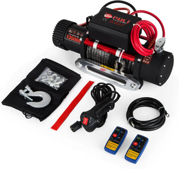 Free shipping 12v electric winch ATV Recovery Winch 6120 KG 13500LBS Winch Synthetic Rope with Remote Control for ATV UTV