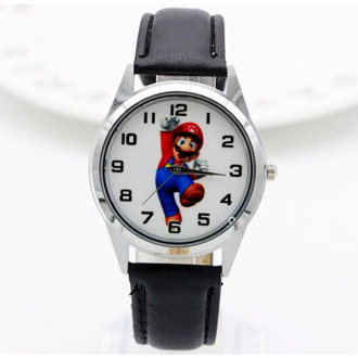 Free Shipping 1pcs Cartoon Super mario doll kids Watch Children Kids Girls Boys Students Quartz Wristwatches.