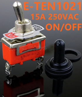 Free Shipping 1pcs Good Quality E-TEN1021 2-Pin SPST 2 Terminal ON-OFF 15A 250V Toggle Switch orange
