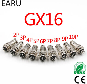 Free Shipping 1set 5/8" GX16-2/3/4/5/6/7/8/9/10 Pin Male Female 16mm Wire M16 GX16 Circular Aviation Connector Socket Plug Metal