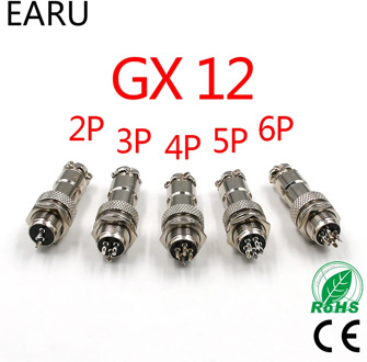 Free Shipping 1Set 7/16" GX12 2 3 4 5 6 7 Pin Male Female 12mm M12 Wire Panel Circular Aviation Connector Socket Plug DF12 M12