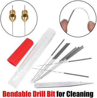 Free Shipping 3D Printer Parts extruder Nozzle Cleaning tool 10pcs Bendable Drill Bit for Cleaning 0.2mm 0.3mm 0.4mm Hotend