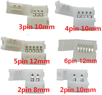Free Shipping 5pcs 2pin 3pin 4pin 5pin 6pin led connector Clip, for 5050 3528 3014 WS2812b LED Strip light