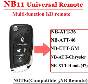 Free shipping (5pcs/lot)NB11 Universal Multi-functional kd remote 3 button NB series key for KD900 URG200 remote Master