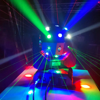 Free shipping Dj laser disco unlimited rotation LED strobe light 3 in 1 moving head light can be used for party club nightclub