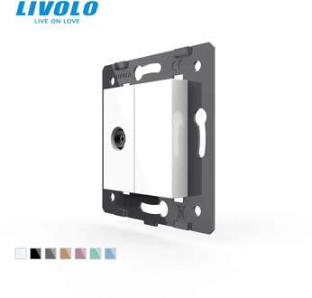 Free Shipping, Livolo White Plastic Materials, EU Standard, DIY Parts, Function Key For TV Socket,VL-C7-1V-11