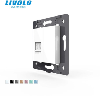 Free Shipping, Livolo White Plastic Materials, EU Standard, Function Key For Telephone Socket,VL-C7-1T-11