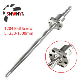 FREE SHIPPING Machined 1204 Ball Screw SFU1204 250 300 500 600 800 1000mm C7 Roller Ballscrew With Single Ball Nut For CNC Parts