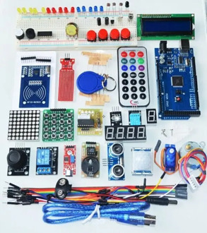 Free shipping mega 2560 r3 starter kit motor servo RFID Ultrasonic Ranging relay LCD for arduino