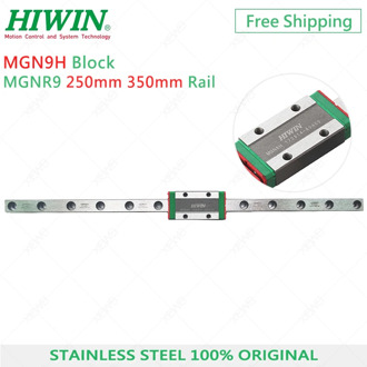 Free Shipping MGN9 HIWIN Stainless Steel 9mm linear rail 250mm 350mm with MGN9H slide block Carriage for 3D Printer