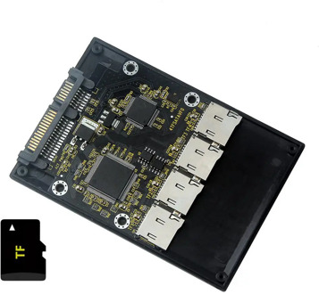 Free shipping New 4 Micro SD TF Card to 22pin SATA adapter card 2.5" hdd enclosure with RAID 0 Multi TF cards to SATA