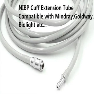 Free Shipping NIBP Extension Tube NIBP HoseTube for Mindray,Goldway,Biolight Philips Monitor,Male to Female Cuff Connector PU