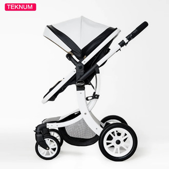 Free shipping Teknum 2 In 1 stroller High Landscape Baby Stroller X Design newborn pram Six Free Gift 0-3 year Leather baby Pram