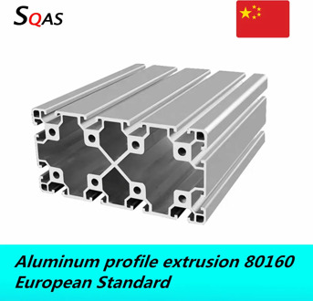 Free shipping via UPS/Fedex/TNT/DHL Aluminum profile extrusion 80160 500mm-1500mm silver European Standard 80mmx160mm for CNC