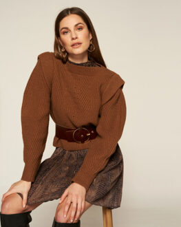 Freebird Abigail sweater Bruin - L