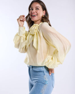 Freebird Blouse lange mouw bambina wv-sheer- Geel