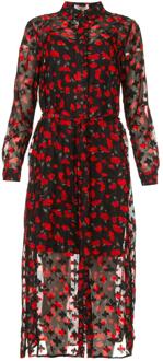 Freebird Midi-jurk met bloemenprint Helen  zwart Rood - L,