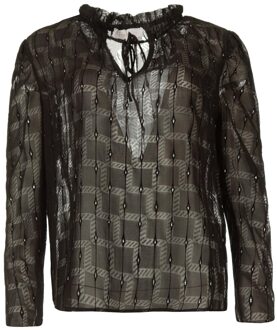 Freebird Transparante blouse Riva  zwart - XS,M,L,