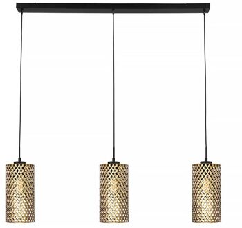Freelight Cestino Hanglamp Zwart - Goud 3 Lichts