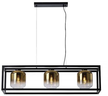 Freelight Dentro Hanglamp Goud Zwart 3 Lichts 110cm