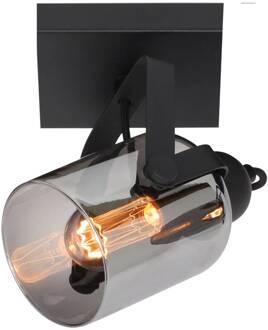 Freelight Fumoso plafondspot, lengte 13,5 cm, zwart/rookgrijs zwart, rookgrijs
