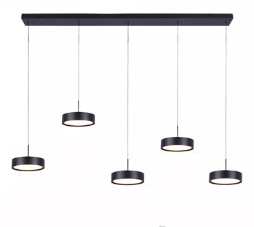 Freelight Hanglamp Alieno 5 lichts L 120 cm comfortlift zwart