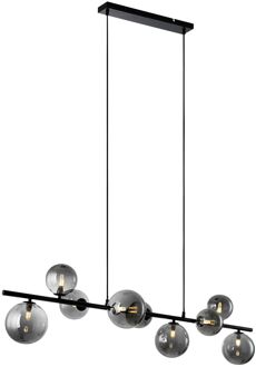 Freelight Hanglamp Calcio Zwart - Smoke Glas 9Lichts 125cm