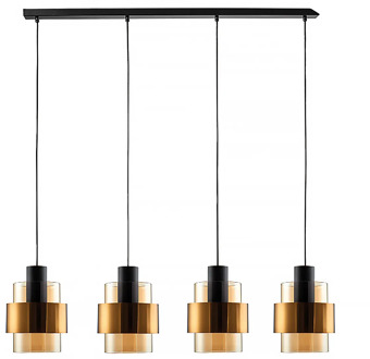 Freelight Hanglamp Chiasso 4 lichts L120 cm zwart goud