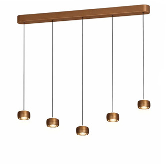 Freelight Hanglamp Cosmo 5 lichts L 120 cm comfortlift brons goud