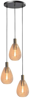 Freelight Hanglamp Dorato 3 lichts Ø 35 cm zwart goud