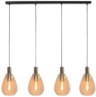 Freelight Hanglamp Dorato 4 lichts L120 cm zwart goud