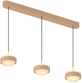 Freelight Hanglamp Puleggia 3 lichts L 90 cm comfortlift beige