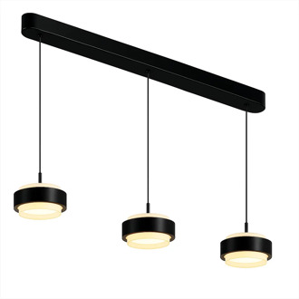 Freelight Hanglamp Puleggia 3 lichts L 90 cm comfortlift zwart