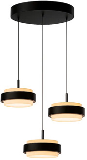 Freelight Hanglamp Puleggia 3 lichts Ø 33 cm comfortlift zwart