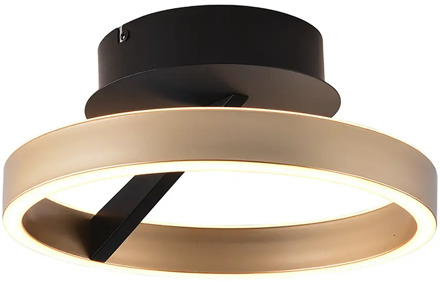 Freelight Plafondlamp Pilota Ø 30 cm zwart goud