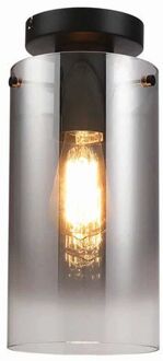 Freelight Plafondlamp Ventotto Zwart & Smoke Glas 15cm Ø