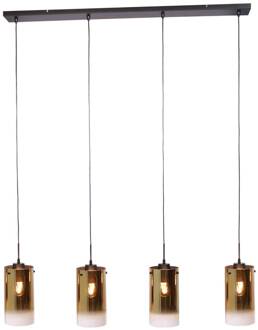 Freelight Ventotto hanglamp, zwart/goud, lengte 125 cm, 4-lamps. zwart, goud